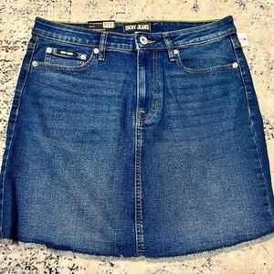 NEW Womens DKNY Mid Rise Dark denim Skirt - US 10/17in